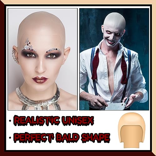 Ceenna 12 Set Bald Caps Bulk Makeup Latex Bald Caps Head Wig Caps for Adults Halloween Theme Party Supplies(Basic Style)