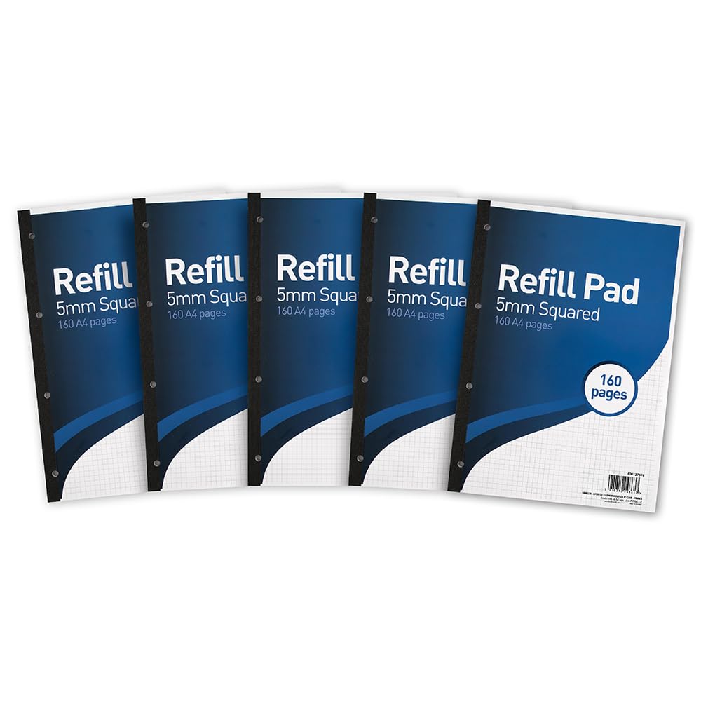 SUMMIT A4 Refill Pad, 5 mm Squared, 160 Page, Pack of 5