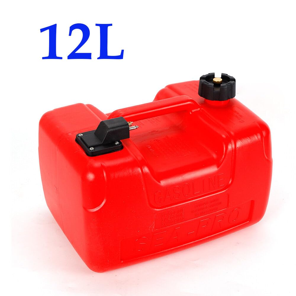 Tragbare Bootstank Benzintank 12 Liter Aussenborder Kraftstofftank Ersatztank Kanister Tank für kleine bis große Boote Schlauchboote Zinnies Kanus und sogar 37x30x27cm