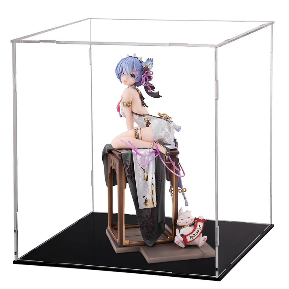 Anime Re:0 Figure Statue REM Figure with Acrylic Clear Display Case Cheongsam Model PVC Collectable Decorations Gifts 20*20*25cm