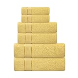 Bath Towels Set-100% Cotton-2 Bath Towels, 2 Hand Towels & 2 Washcloths- Large, Quick Dry, Absorbent