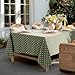MIULEE Olive Green Linen Table Cloth Rectangle Tablecloth Waterproof Spring Spillproof Cross-Star Textured Table Cloth, Decorative Rustic Farmhouse Style for Dining/Party/Buffet/Wedding,60x84 Inch
