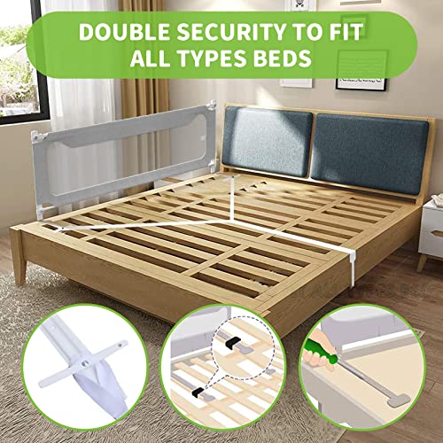 Sephyroth Bed Rails For Toddlers, Upgrade Height Adjustable Baby Bed Rail Guard Specially Designed For Twin, Full, Queen, King Size - Safety Bed Guard Rails For Kids 1 Side:59"(L) ×27"(H) #TOP7
