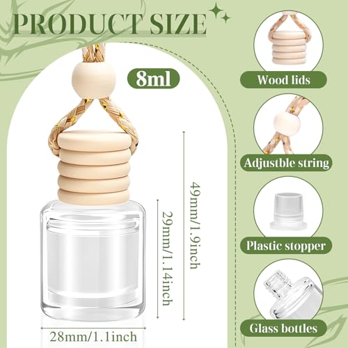 Image of AROIC 6 Pack Car Air Freshener Hanging, New Car Scent Natural Plant Essential Oil Fragrance Diffuser, Unisex Air Freshener Aromatherapy Effectively Eliminates Odors Long-Lasting Fresh Scent (8ml Each)