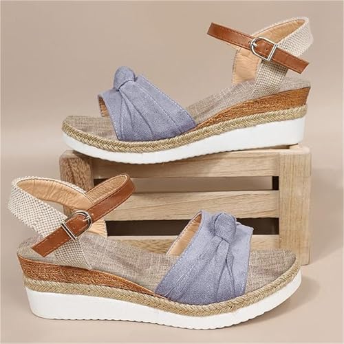 Orthopedic Wedge Sandals for Women, Summer Dressy Open Toe Adjustable Buckle Platform Wedge Sandals, Casual Non-slip Breathable Beach Shoes, for Outdoor Walking, Entertainment, Leisure4