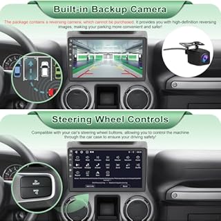 Votheon 10" Radio Upgrade for Jeep Wrangler JK 2007-2018 Dodge Ram 1500 Compass Grand Cherokee,Android 13 2GB+32GB with Backup Camera CarPlay/Android Auto FM AM WiFi