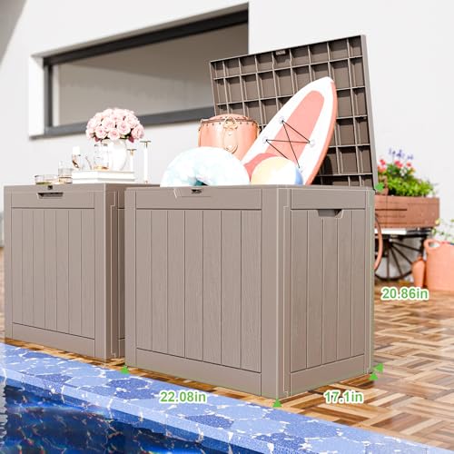 MAIUSCOLI 31 Gallon Waterproof Outdoor Storage Box,Resin Deck Box,Lockable Outside Storage Box Container for Patio Furniure,Garden Tools (31 Gallon,Grey) - Thumbnail 4