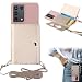 Produktbild Shinyzone Hülle für Samsung Galaxy S22 Ultra 5G mit Band und Kartenhalter,Verstellbar PU Leder Handykette Schultergurt/Halsketten,Frauen Mädchen Männer Silikonhülle mit Kordel zum Umhängen,Rosa