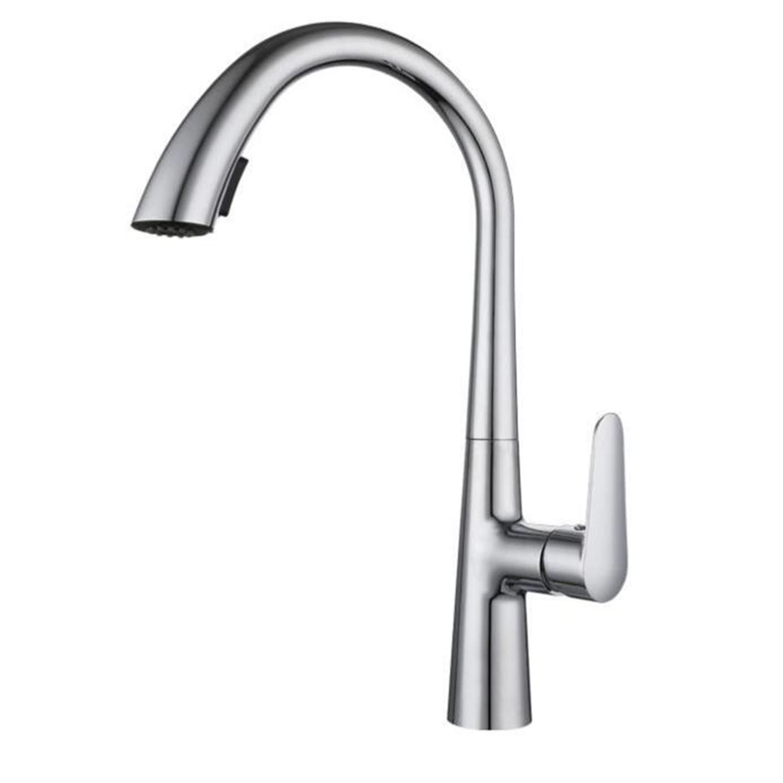 Robinet de cuisine rotatif en laiton avec douchette extractible grise