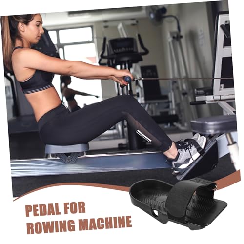 Image of 1pair Exercise Rowing Machine Pedals Replacement Parts Adjustable Indoor Rower Flat Anti-Skid Foot Pedals for Home Gym Fitness Equipment