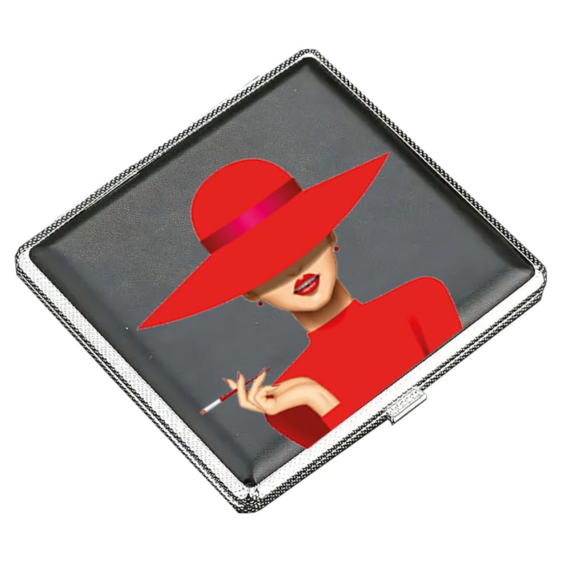 Etui Boite à Cigarettes Noir Lady Rouge