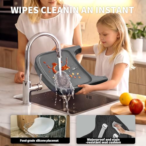 Image of 3-in-1 High Chair for Babies and Toddlers, Infant to Toddler Seating&Dining | Easy Clean Convertible Portable Dishwasher Tray 5-Point Harness Stable Non-Slip Feet Waterproof Seat Pad Black