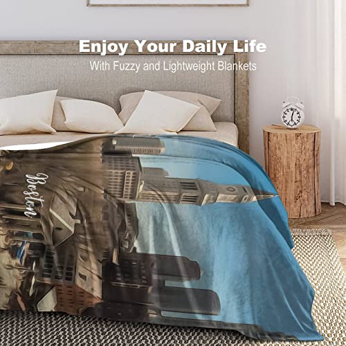 Couverture en peluche microfibre de qualité supérieure paysage Boston - 6