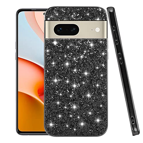 Compatible with Google Pixel 7 Case Glitter Shockproof,for Google Pixel 7 Phone Case Bling Sparkly Soft TPU and PC Silicone Shiny Girl Women Thin Protective Cover (Black) by Wousunly - Used condition - US$8.12