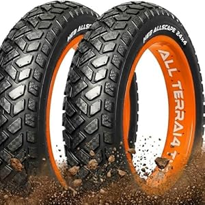 HEB Allscape 24×4.0 E-Bike Fat Tire – Puncture Resistant 24 Inch Electric Bike Tire, 2X Thicker Heavy Duty 24×4 Ebike Tire for 24×4.0 Fat Tire E Bikes, All-Terrain Street & Trail – 2 Pack