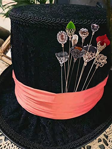 Image of Alilang 10Pcs Vintage Style Hat and Lapel Pins with Flexible Bendable Design for Secure Fit on Hats, Scarves, and Suits