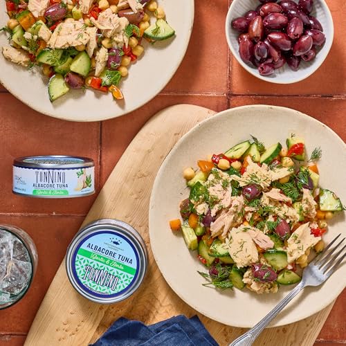 Tonnino Tuna Fish Albacore - Premium chunk in olive oil with Garlic & Herbs – Pack of 12 – Alternative to Salmon – Protein Snacks – Ready to Eat Meals - Thumbnail 7