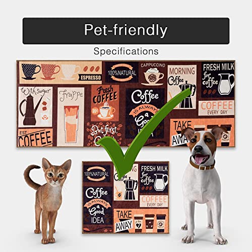 Wunderlin Kitchen Rugs Runner Collection Non-Slip Kitchen Washable Rugs For Kitchen Floor Set Carpet Kitchen Rugs Kitchen Decorations Theme Sets Of Two (Coffee) #TOP7