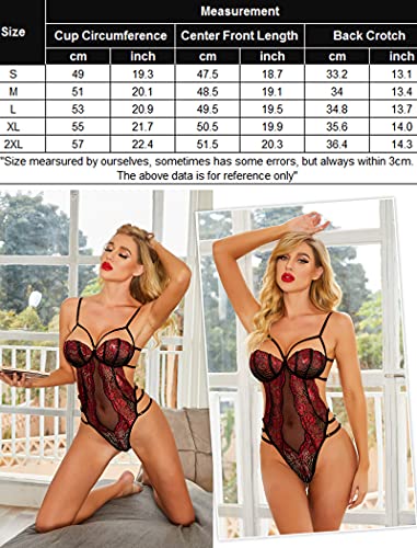 Avidlove Lingerie For Women Lace Teddy Strappy Sexy Bodysuit Mini Babydoll Teddy #TOP6