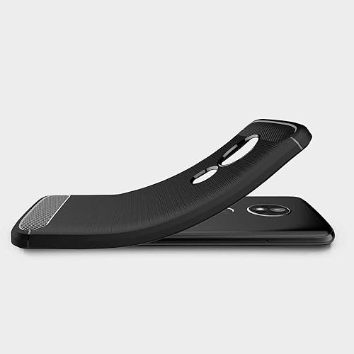 Miniatura 4 de KEEPCA Funda protectora para Moto E5 Play, funda protectora delgada y suave de silicona TPU antiarañazos a prueba de golpes de fibra de carbono para
