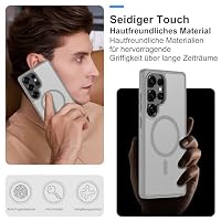 Super Magnetisch Hülle für Samsung Galaxy S25 Ultra : Kompatibel mit MagSafe Militärschutz Extrem Langlebig Matt Transluzent Kratzfest Anti Fingerabdruck Handyhülle Case Cover für S25 Ultra Grau – Ansicht 5