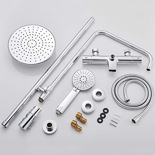 Robinet de douche thermostatique chromé avec mélangeur eau chaude et froide
