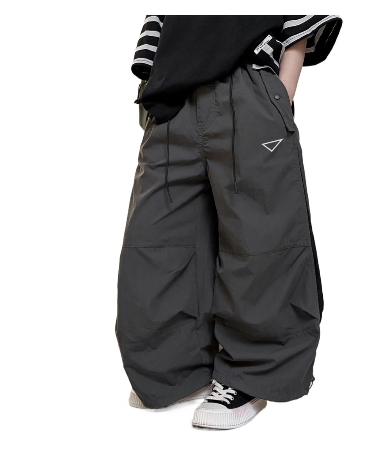 Pantalones de paracaídas para niños con cremallera lateral dividida 7