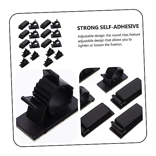 HOMSFOU 54 piezas Organizadores de Cables Clips Adhesivos para Gestión de Cables Bajo Escritorio miniatura 6