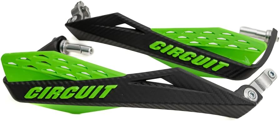 Circuit Equipment – ​​Fênix Carbon II Handguard – Aluminum Handlebar – Resistant Polymer with Carbon Texture – Protection and Modern Design – Black/Green