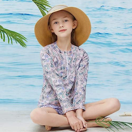 Image of Toddler Girls Swimsuit Rash Guard Sets 2-Piece Bathing Suits UPF 50+ Summer Kids Swimwear 2-7T