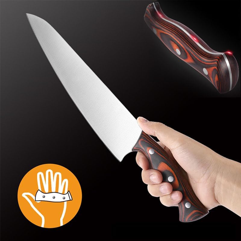 Meat Cleaver,Cleaver Knife 9 Inch Gyutou Kitchen Knife Sharp Cleaver Slicing Sashimi Fish Sushi Knife For Cutting Vegetables Meat Wood Handle Cooking Tools, LAMAJIGA5844