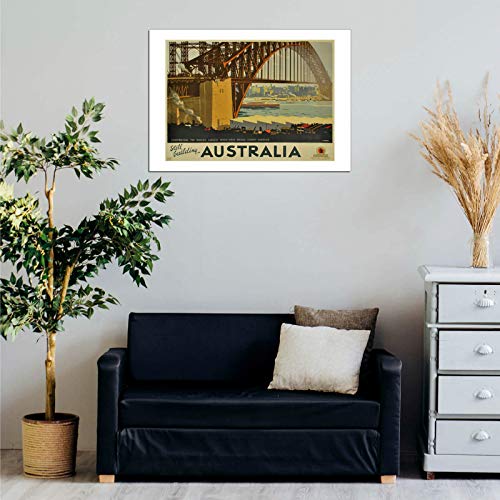 Affiche de voyage Australia Percy Trompf pont encadré S - 2
