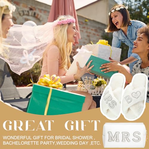 Image of Xtinmee Personalized Initial Wedding Bride Slipper Mrs Pearl Letter Makeup Bag Bachelorette Party Bridal Shower Wedding Gifts(B)