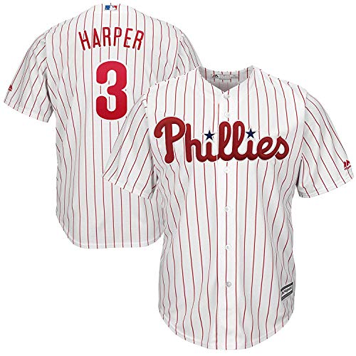 Outerstuff Bryce Harper Philadelphia Phillies MLB NFL White Youth 8-20 Cool Base Home Jersey (Large 14/16)