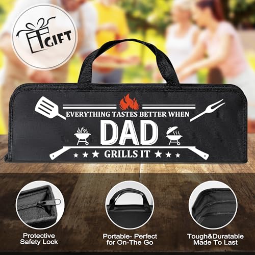 Dad Gifts from Daughter, Dad Grilling Accessories Christmas, Heavy Duty Stainless Steel Grill Set BBQ Grill Tools for Outdoor Grill with Aluminum Case, Grill Utensils Set Ideal Grilling Gifts - Image 7