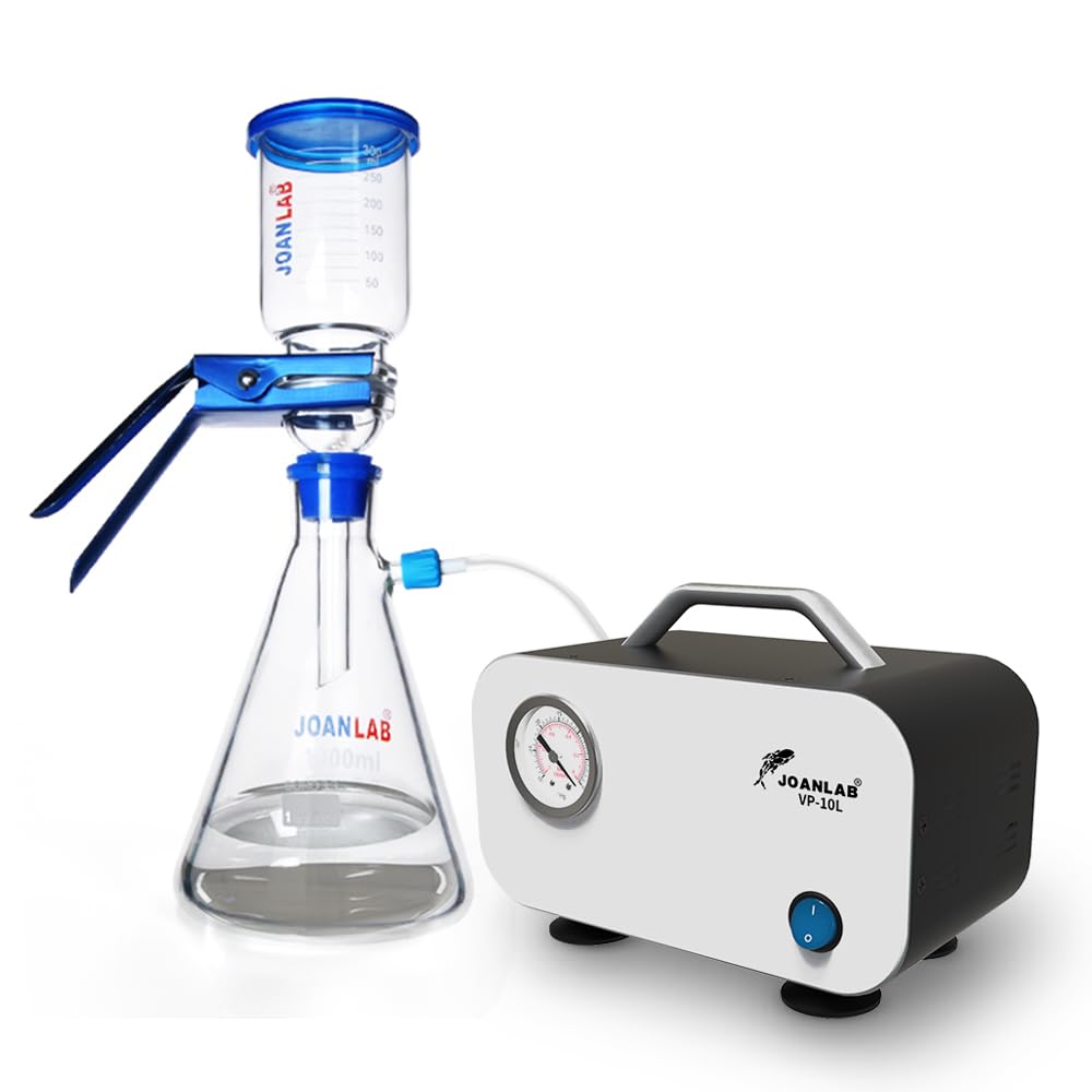JOANLAB Appareil de filtration sous vide et de distillation en verre pour laboratoire, flacon filtrant de 1000ml, appareil d'aspiration gradué pour le filtrage en laboratoire