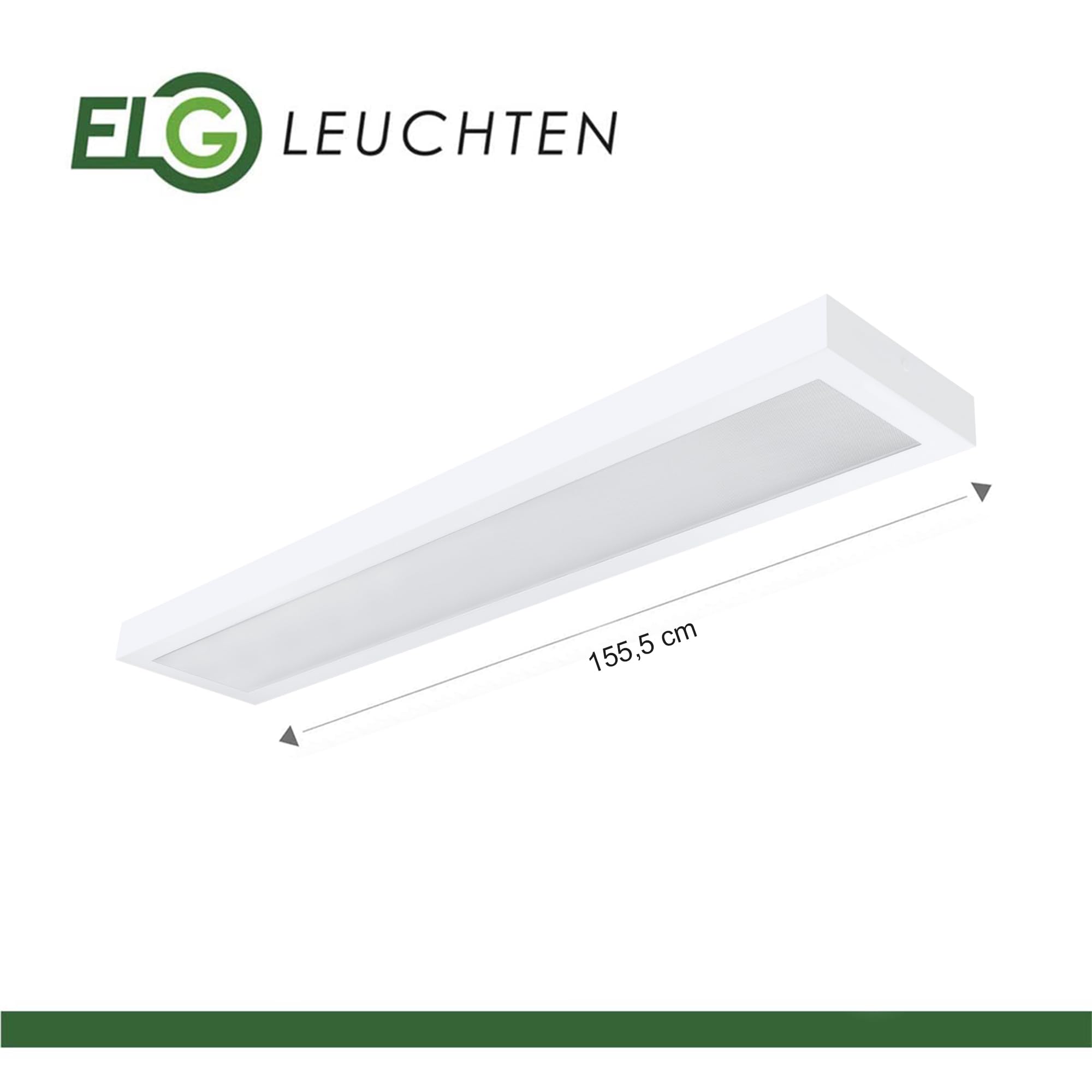 LED Aufbauleuchte 150cm 2-flammig mit 3000K LED Röhren | Mikroprismatische Abdeckung, 2 x 20 Watt 5580lm, 3000K Warmweiß, 139,5 lm/W, Büroleuchte Deckenleuchte optional Pendelleuchte