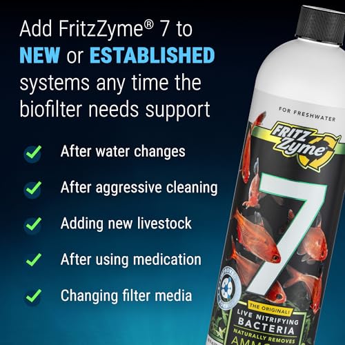 Image of Fritz Aquatics FritzZyme 7 Live Nitrifying Bacteria Naturally Removes Amonia & Nitrite for Freshwater Fish (16-Ounce)