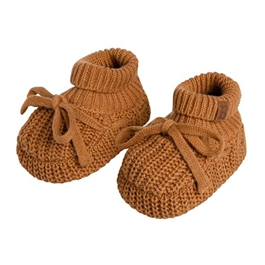BO Baby's Only - Booties Soul - Babyschuhe - mit Teddyfutter - 100% Bio-Baumwolle - 0-3 Monate - Caramel