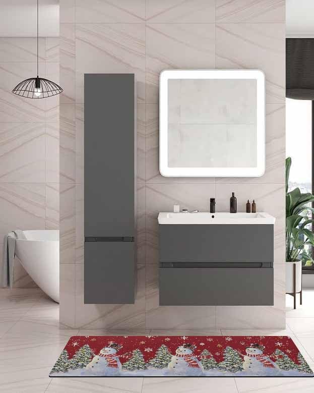 Miniatura 2 de Tapete de baño rojo de Navidad para bañera, antideslizante, de secado rápido y absorbente, tierra de diatomeas, fregadero, dormitorio, cocina, sala
