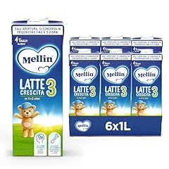 Mellin 3 - Latte di Crescita Liquido per Bambini dal 1° anno compiuto al 2° anno, Pronto all'uso - Formato Convenienza da 6 litri (6x1L)