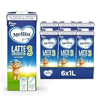 Mellin 3 – Latte di Crescita Liquido per Bambini dal 1° anno compiuto al 2° anno, Pronto all’uso – Formato Convenienza da 6 litri (6x1L)