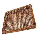 Couvercle du bac de rangement : le plateau de rangement tissé offre un grand espace de rangement, ce qui le rend idéal pour organiser des fournitures d'étude des articles d'armoire, une corbeille à tissée