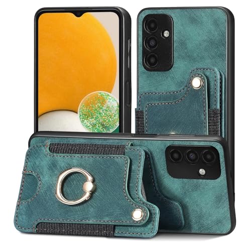 Étui Galaxy A13 5G portefeuille en cuir avec dragonne pour vos sorties et voyages