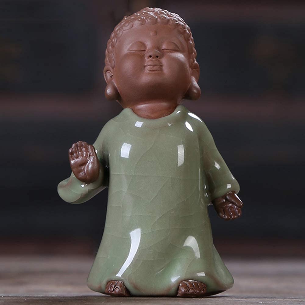 Figurki do dekoracji posąg rzeźby ozdoby mały mnich figurka zestaw statuetek, dekoracje rzeźby buddy, mnisi świątyni mnich herbata dekoracja dla zwierząt taca dekoracja domu, ozdoby