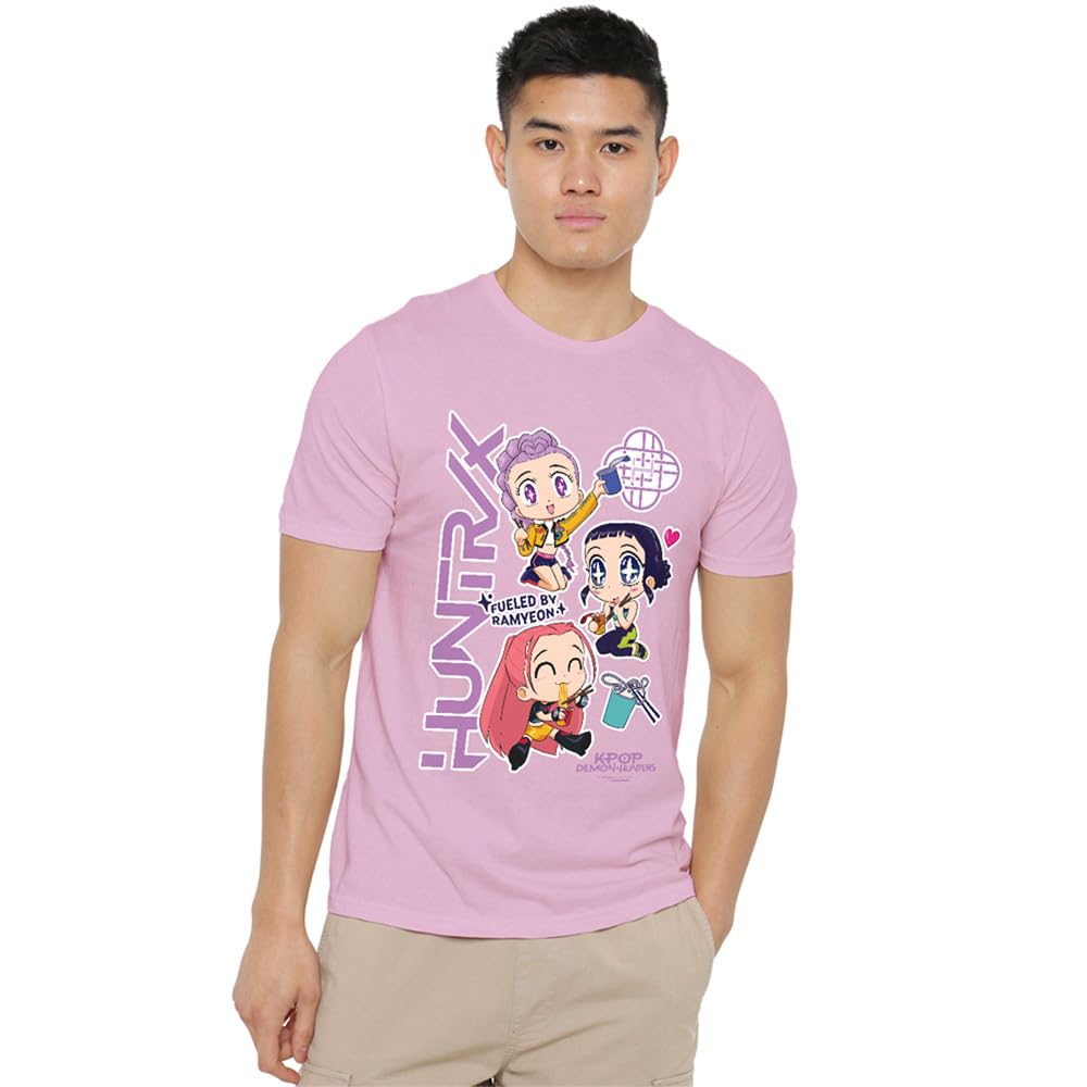 Kpop Demon Hunters Huntrix Chibi Ramyeon Unisex T Shirt, Pink, Small