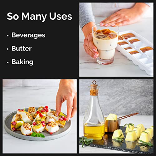 Joined Ice Cube Tray For Freezer (Set Of 2) - Ice Tray With Lid Ice Cube Trays For Freezer With Lid - Ice Trays For Freezer With Lid - Ice Cube Tray With Lid Ice Maker For Freezer Ice Cube Mold #TOP3