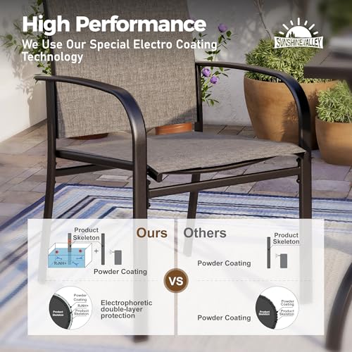 Image of SUNSHINE VALLEY 9pc Patio Dining Set, 67 inch Round Table & 8 Brown Chairs