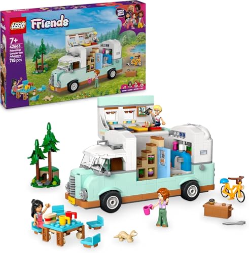 Friends Avventura in Camper dell'Amicizia + Set Veicolo da Campeggio per Osservazione delle Stelle con Giocattolo Auto 4x4 42663 + 42603 - Lego - Immagine 1