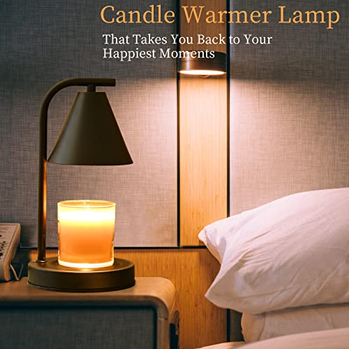 Candle Wax Warmer Lamp,Compatible With Yankee Candle Large Jar,Metal Candle Warmer Dimmable Candle Melter For Scented Candles Top-Down Candle Melting, Scented Wax Gifts For Mom Grandma Women(Black) #TOP3